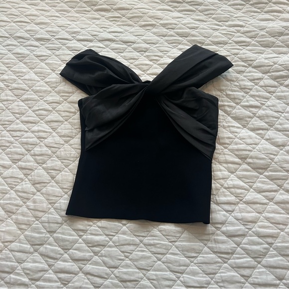 SIMKHAI Celiana Combo Off-The-Shoulder Top in Black - Picture 4 of 13